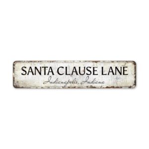 Santa-Clause-Lane-Premium-Quality-Rustic-Metal-Sign-2