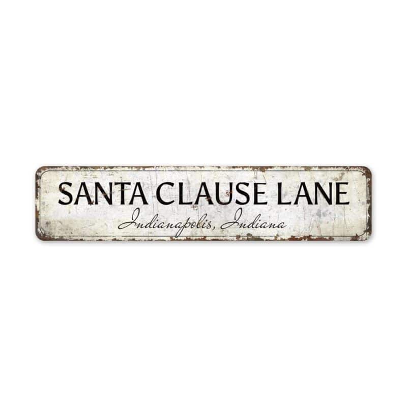 Santa-Clause-Lane-Premium-Quality-Rustic-Metal-Sign-2