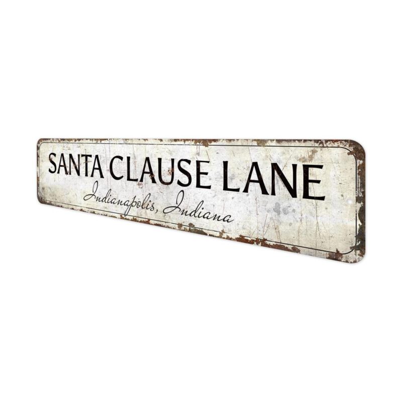 Santa-Clause-Lane-Premium-Quality-Rustic-Metal-Sign-4