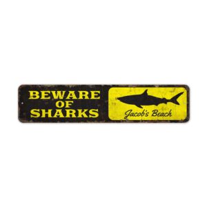 Sharks-Room-Sign-Premium-Quality-Rustic-Metal-Sign-2