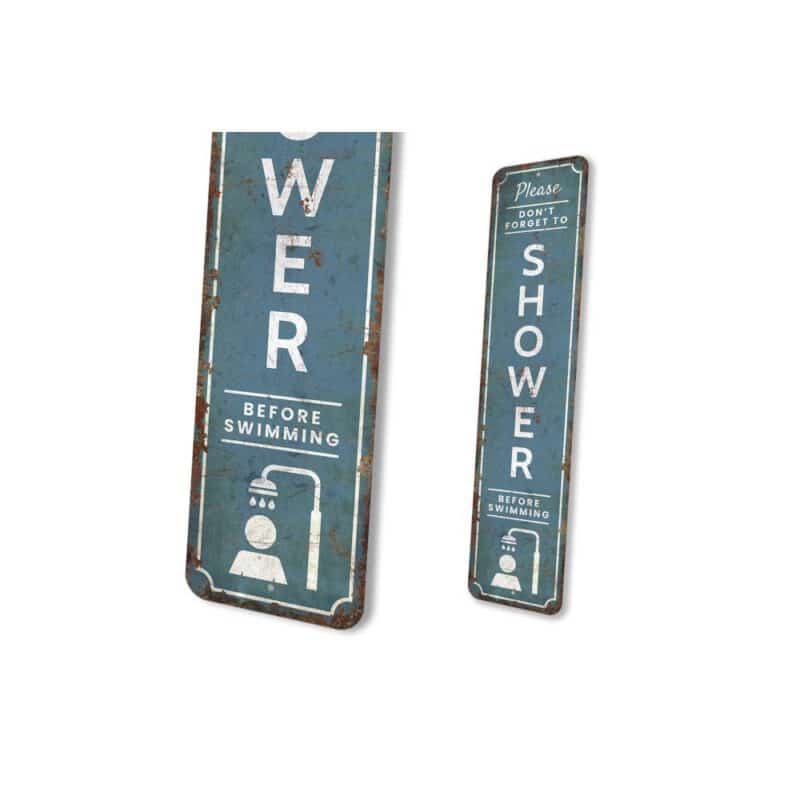 Shower-Before-Swim-Premium-Quality-Rustic-Metal-Sign-4