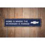 Silverado-Parking-Sign-Premium-Quality-Rustic-Metal-Sign-Images