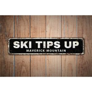 Ski-Tips-Up-Premium-Quality-Rustic-Metal-Sign-Images