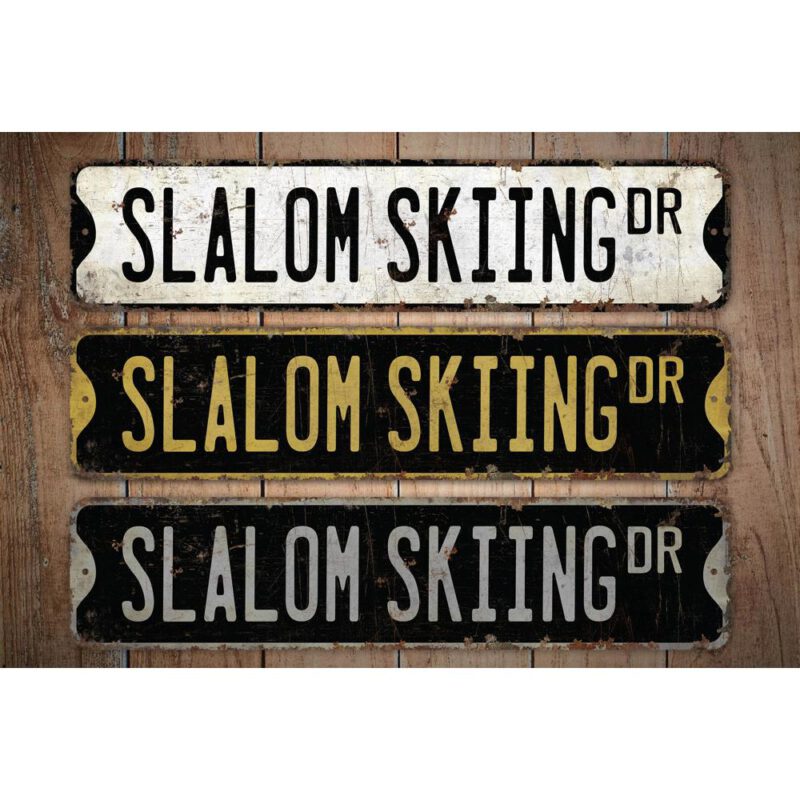 Slalom-Skiing-Premium-Quality-Rustic-Metal-Sign-Images