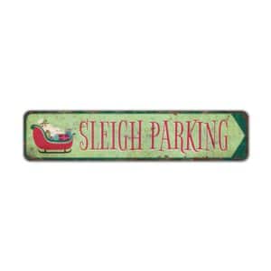 Sleigh-Parking-Sign-Premium-Quality-Rustic-Metal-Sign-2