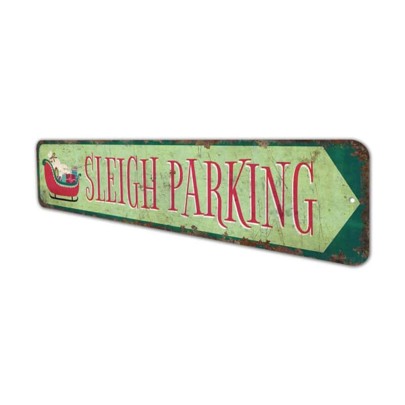 Sleigh-Parking-Sign-Premium-Quality-Rustic-Metal-Sign-4