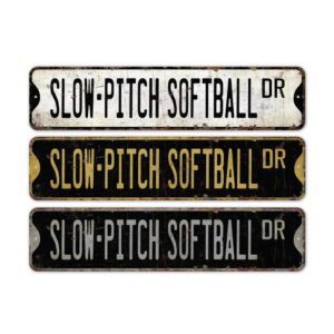 Slow-Pitch-Softball-Premium-Quality-Rustic-Metal-Sign-2