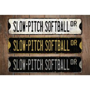 Slow-Pitch-Softball-Premium-Quality-Rustic-Metal-Sign-Images