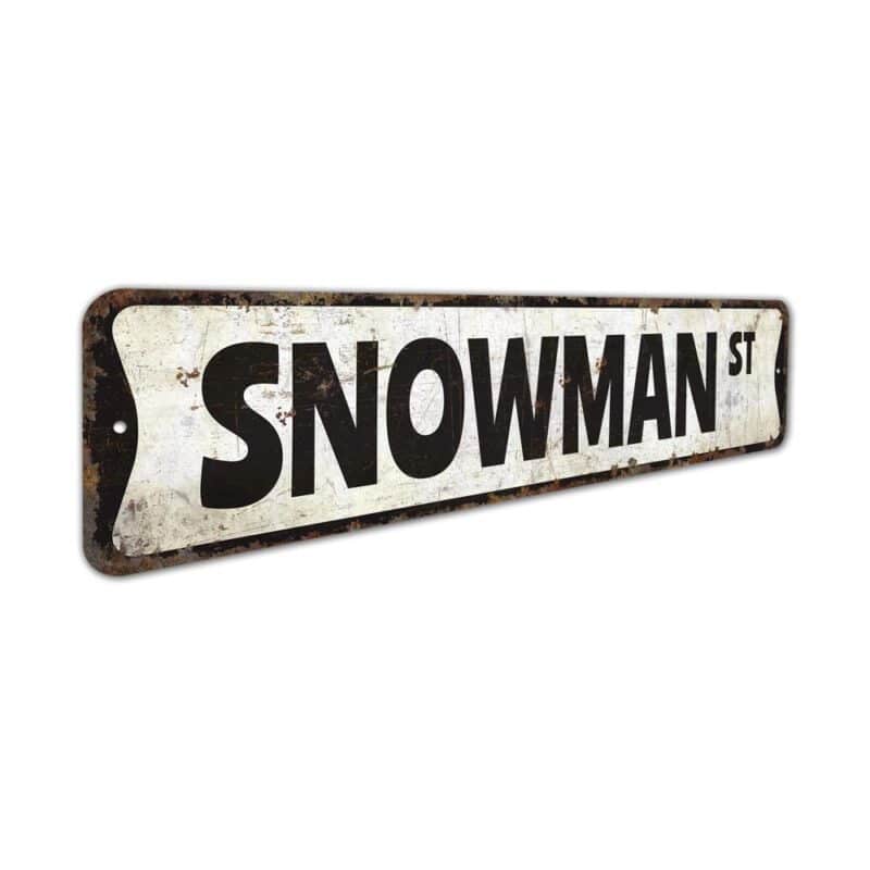 Snowman-Street-Sign-Premium-Quality-Rustic-Metal-Sign-3