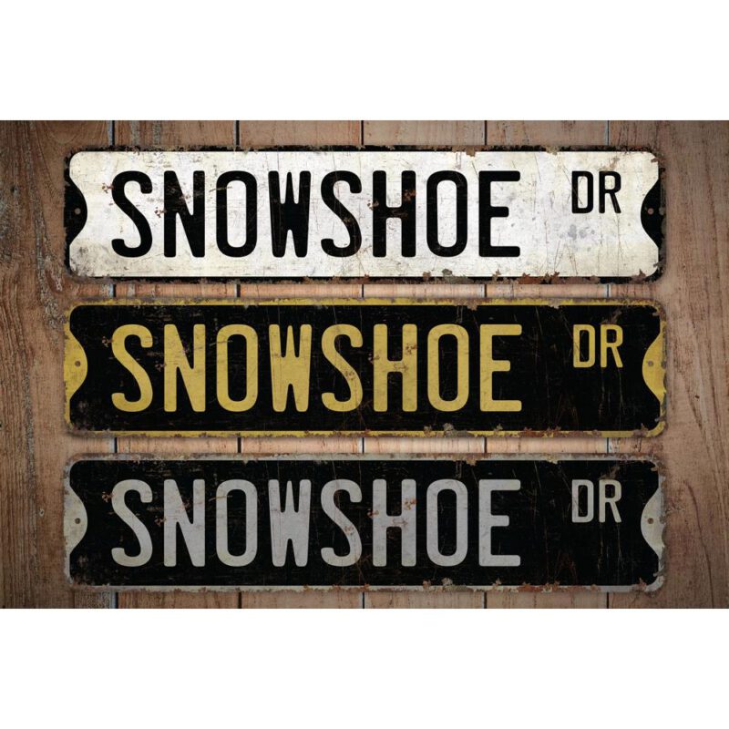 Snowshoe-Premium-Quality-Rustic-Metal-Sign-Images