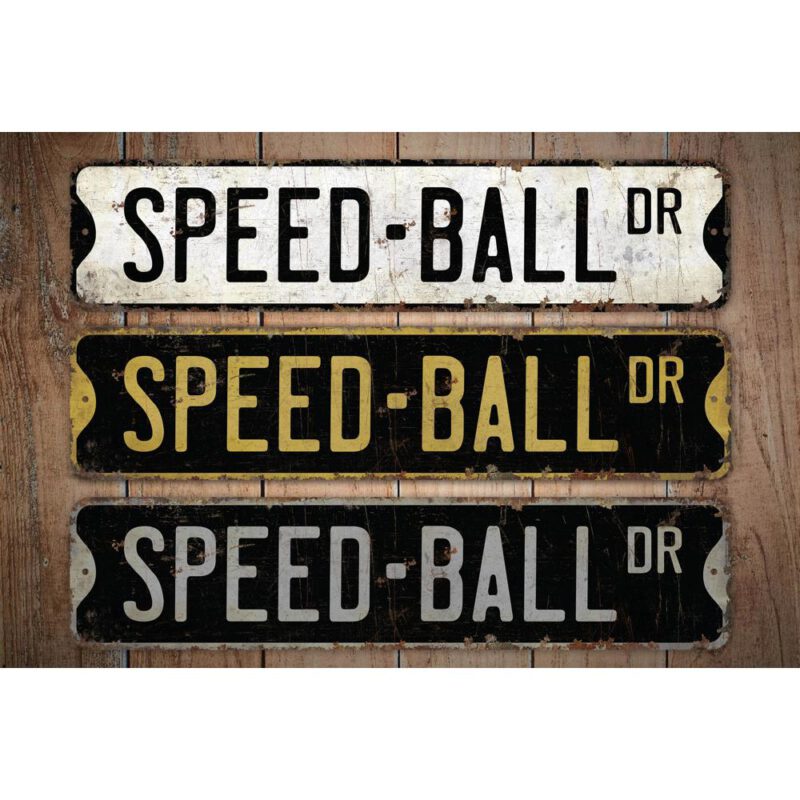 Speed-Ball-Premium-Quality-Rustic-Metal-Sign-Images