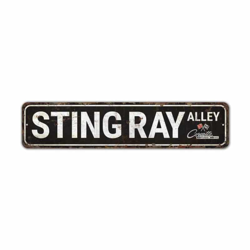 Sting-Ray-Alley-Sign-Premium-Quality-Rustic-Metal-Sign-2