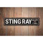 Sting-Ray-Alley-Sign-Premium-Quality-Rustic-Metal-Sign-Images