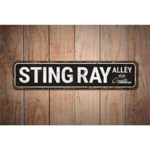 Sting-Ray-Alley-Sign-Premium-Quality-Rustic-Metal-Sign-Images