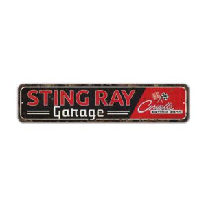 Sting-Ray-Garage-Sign-Premium-Quality-Rustic-Metal-Sign-2