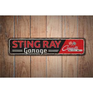 Sting-Ray-Garage-Sign-Premium-Quality-Rustic-Metal-Sign-Images