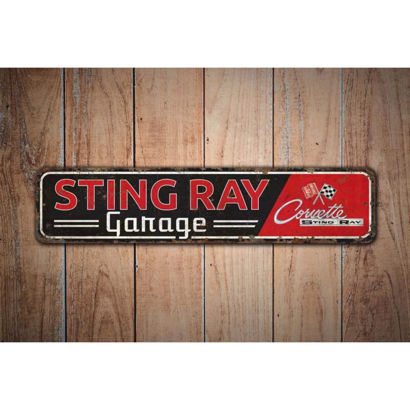 Sting-Ray-Garage-Sign-Premium-Quality-Rustic-Metal-Sign-Images