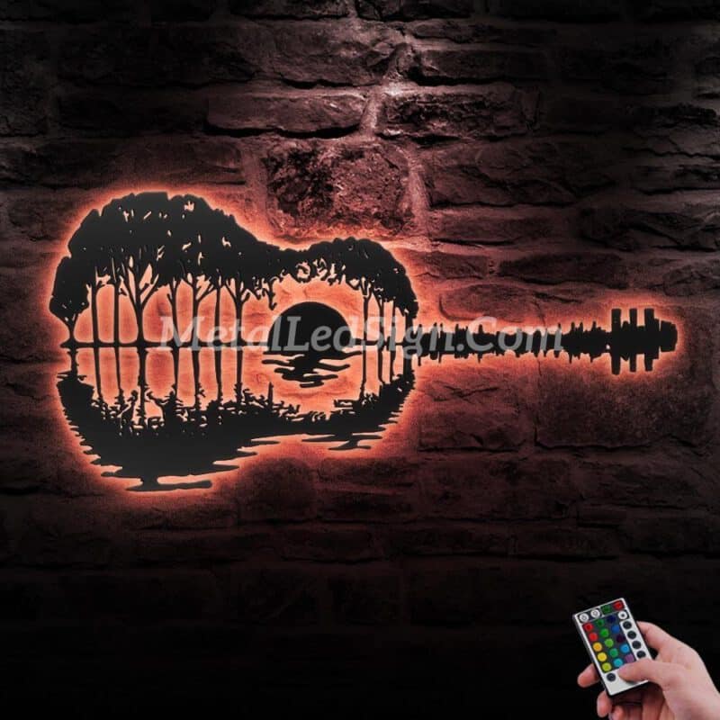 Sunset-Guitar-Player-Metal-Wall-Art-Led-Light-2