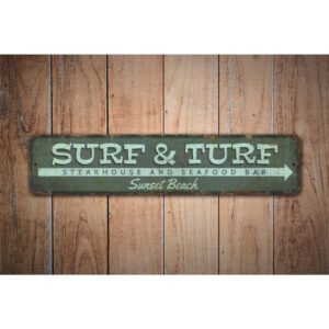 Surf-And-Turf-Sign-Premium-Quality-Rustic-Metal-Sign-Images