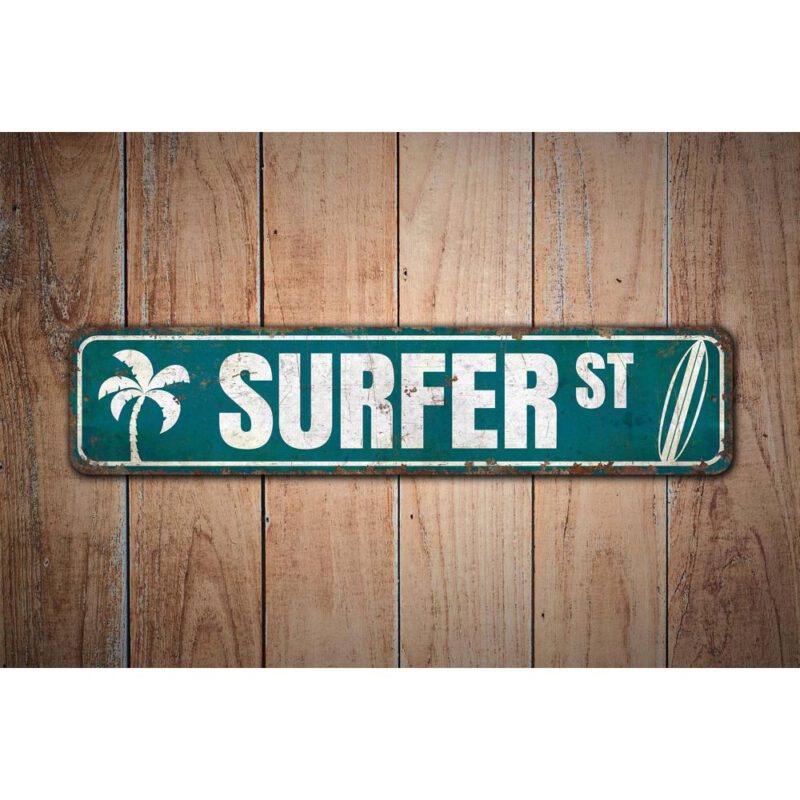 Surfer-Street-Sign-Premium-Quality-Rustic-Metal-Sign-Images