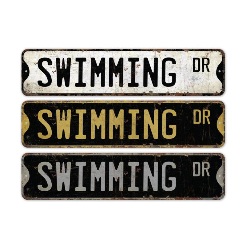 Swimming-Premium-Quality-Rustic-Metal-Sign-2