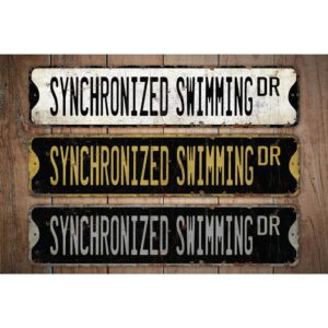 Synchronized-Swimming-Premium-Quality-Rustic-Metal-Sign-Images