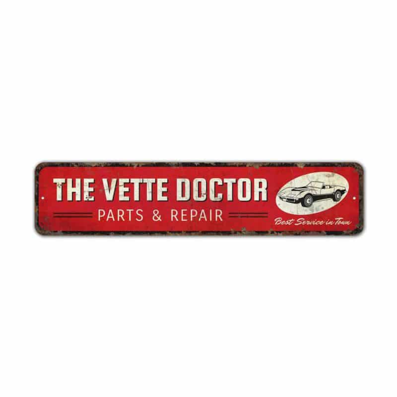 The-Vette-Doctor-Premium-Quality-Rustic-Metal-Sign-2