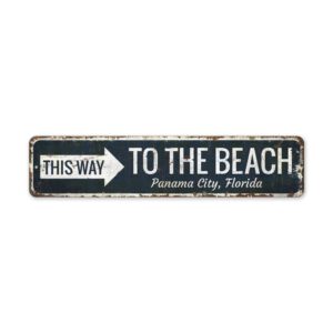 To-The-Beach-Arrow-Premium-Quality-Rustic-Metal-Sign-2-1