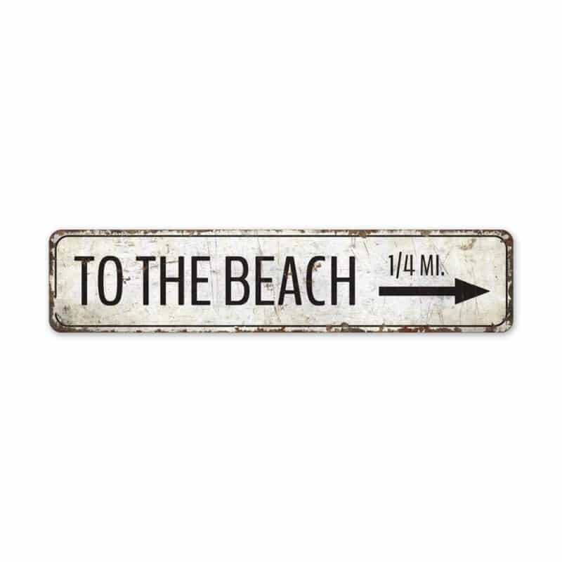 To-The-Beach-Arrow-Premium-Quality-Rustic-Metal-Sign-2-2