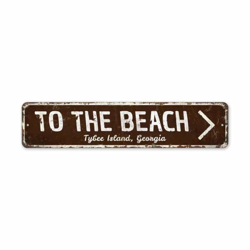 To-The-Beach-Arrow-Premium-Quality-Rustic-Metal-Sign-2