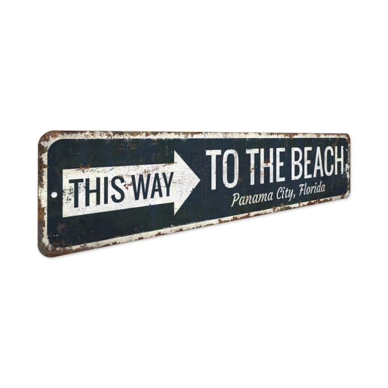 To-The-Beach-Arrow-Premium-Quality-Rustic-Metal-Sign-3-1