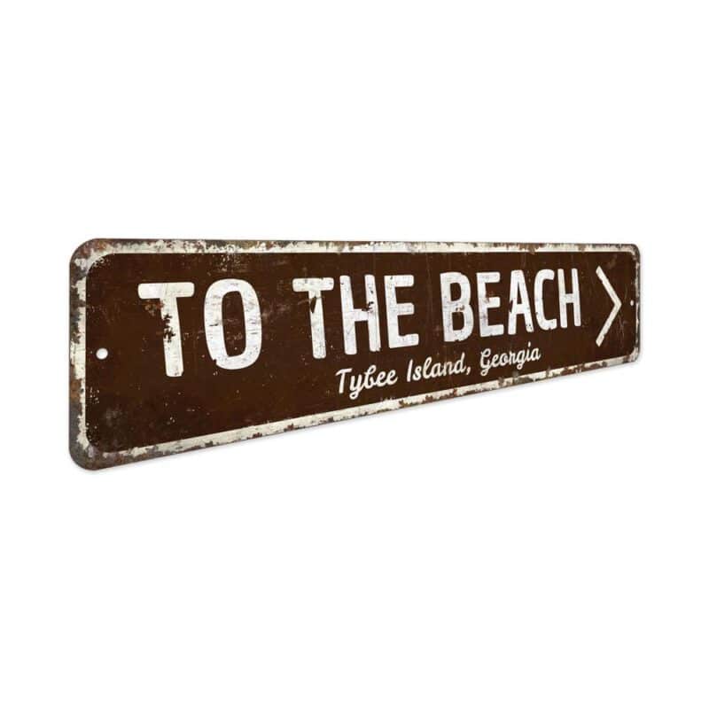 To-The-Beach-Arrow-Premium-Quality-Rustic-Metal-Sign-3