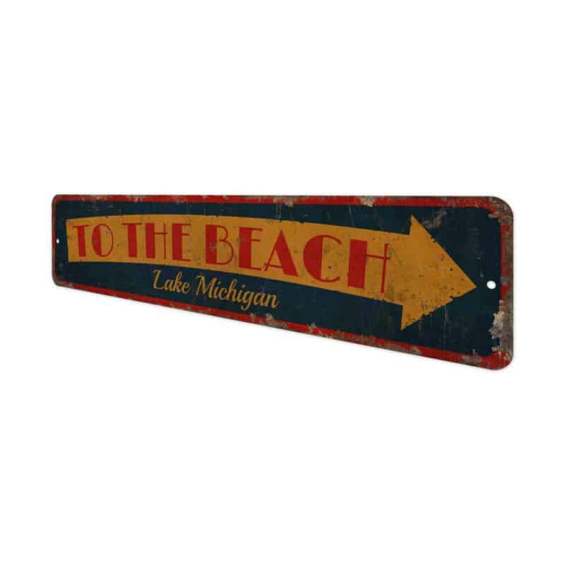 To-The-Beach-Arrow-Premium-Quality-Rustic-Metal-Sign-4-4