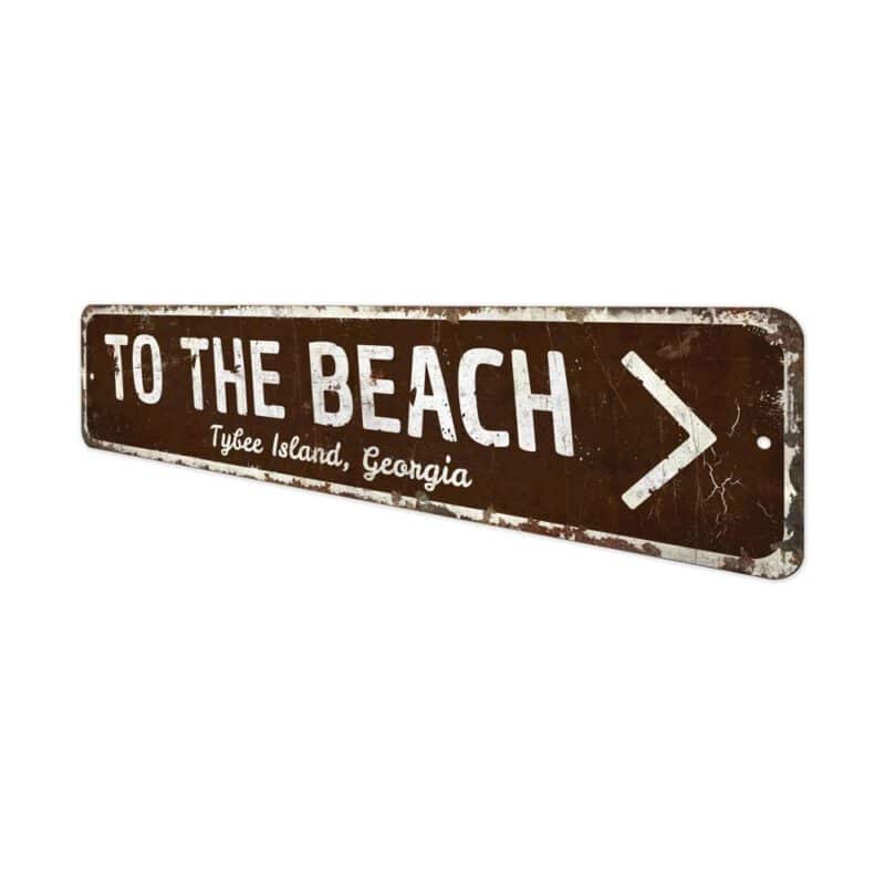 To-The-Beach-Arrow-Premium-Quality-Rustic-Metal-Sign-4