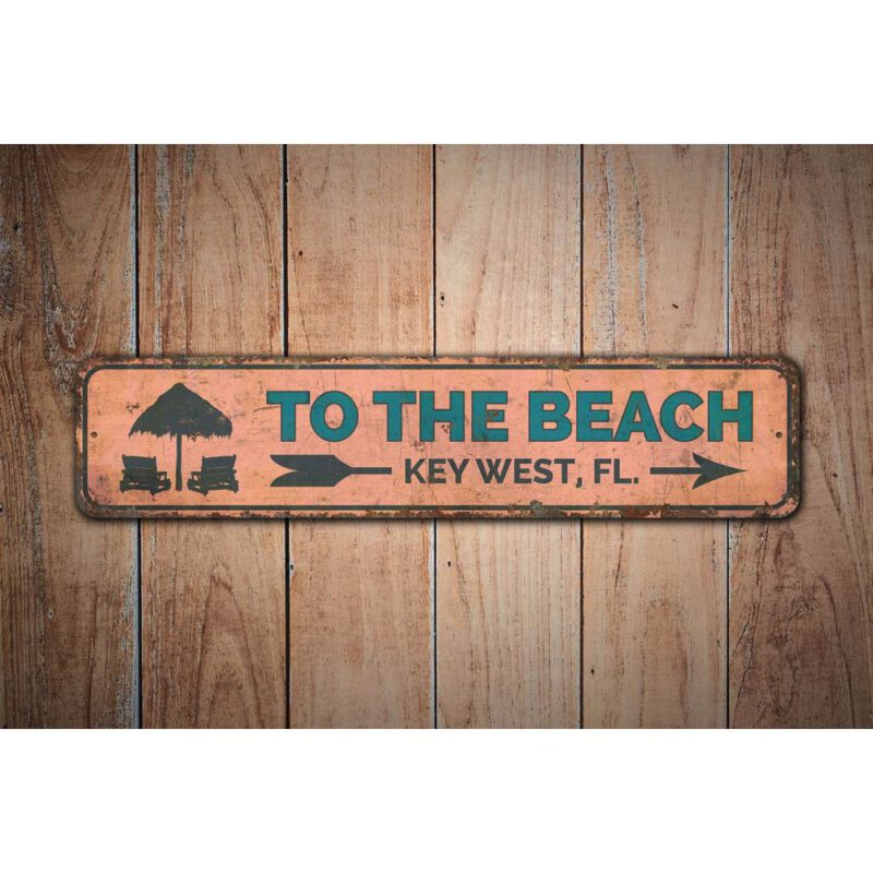 To-The-Beach-Sign-Premium-Quality-Rustic-Metal-Sign-Images-1