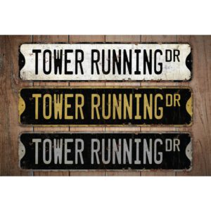 Tower-Running-Premium-Quality-Rustic-Metal-Sign-Images