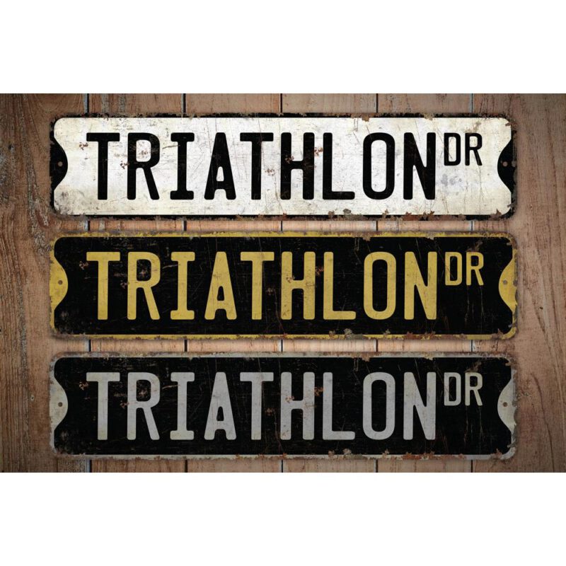 Triathlon-Premium-Quality-Rustic-Metal-Sign-Images