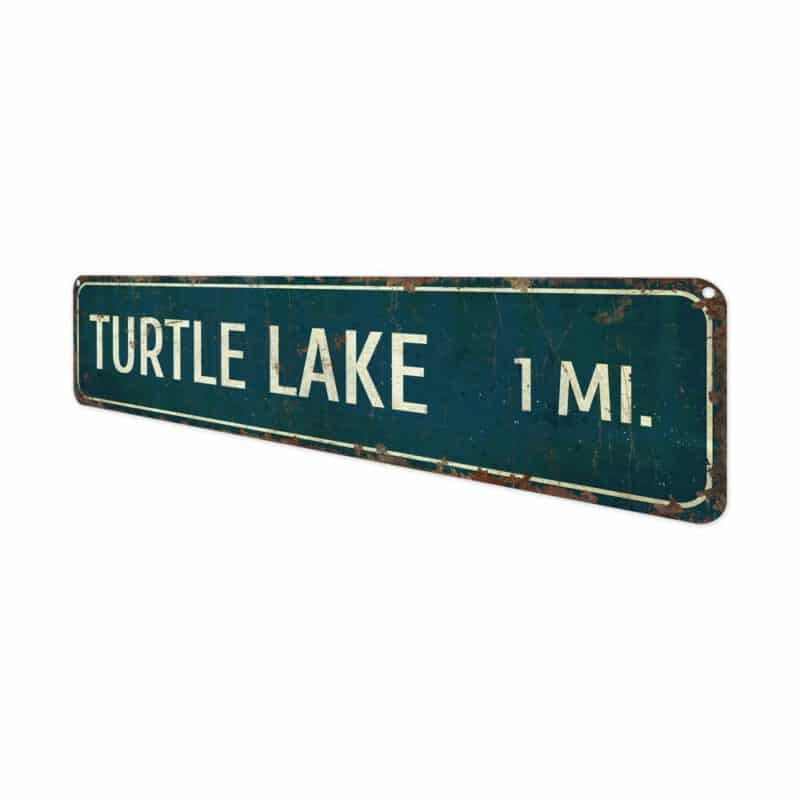 Turtle-Lake-Mileage-Premium-Quality-Rustic-Metal-Sign-4