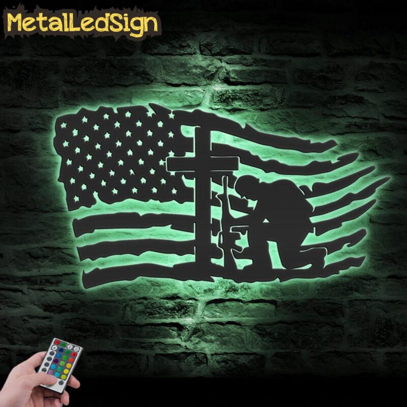 US-Soldier-Kneeling-Praying-At-Memorial-Cross-Metal-Wall-Art-Led-Light-7.jpg