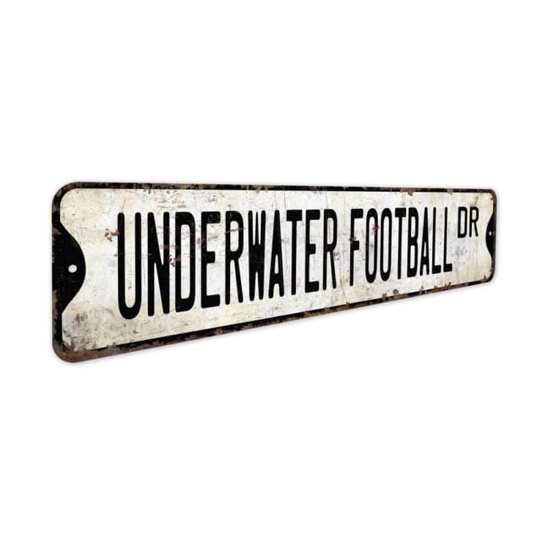 Underwater-Football-Premium-Quality-Rustic-Metal-Sign-3