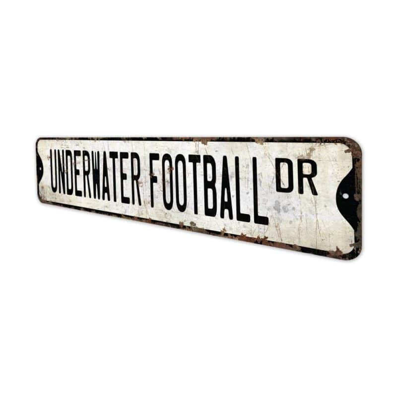 Underwater-Football-Premium-Quality-Rustic-Metal-Sign-4