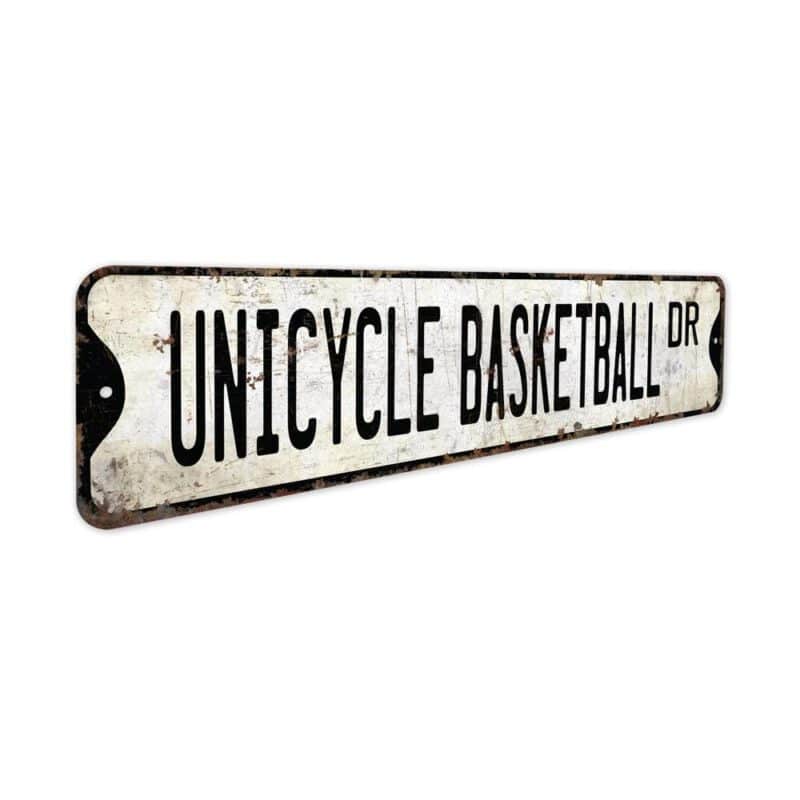 Unicycle-Basketball-Premium-Quality-Rustic-Metal-Sign-3