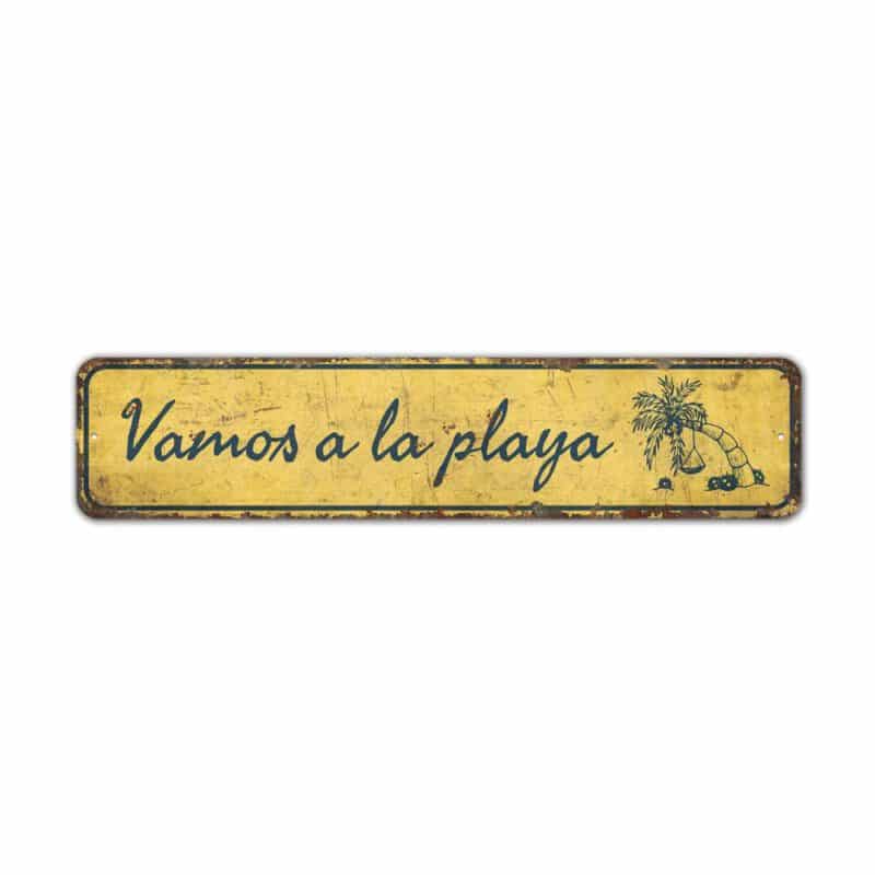 Vamos-a-la-playa-Premium-Quality-Rustic-Metal-Sign-2