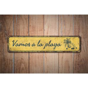 Vamos-a-la-playa-Premium-Quality-Rustic-Metal-Sign-Images