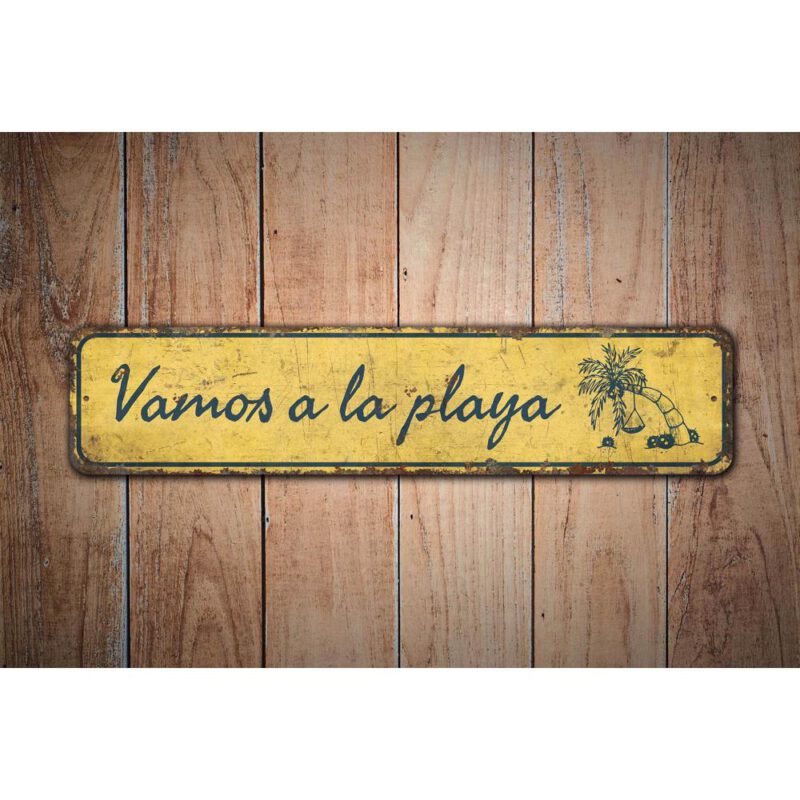 Vamos-a-la-playa-Premium-Quality-Rustic-Metal-Sign-Images