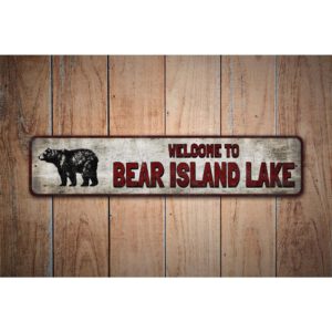 Welcome-To-Lake-Bear-Bear-Island-Lake-Sign-Premium-Quality-Rustic-Metal-Sign-Images