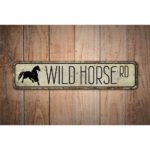 Wild-Horse-Road-Sign-Premium-Quality-Rustic-Metal-Sign-Images