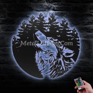 Wolf-In-Forest-Metal-Wall-Art-Led-Light-3-3