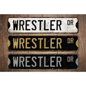 Wrestler-Premium-Quality-Rustic-Metal-Sign-Images