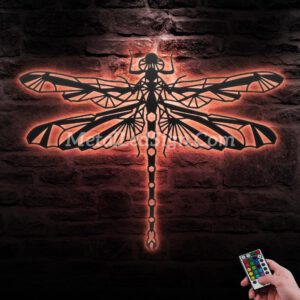 Zentangle-Dragonfly-Metal-Wall-Art-Led-Light-6